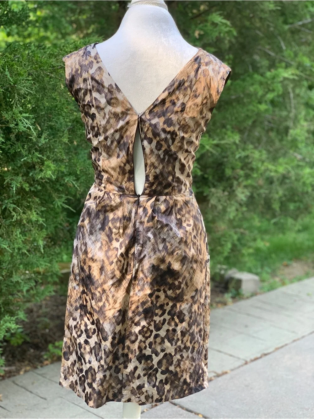 Suzi Chin for Maggy Boutique Brown Leopard Print V-Neck Dress
